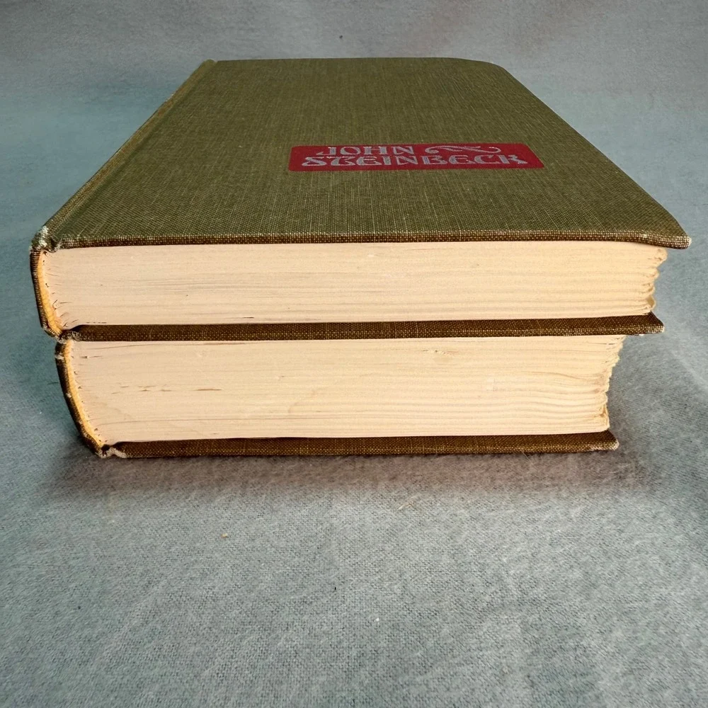 Vintage John Steinbeck Hardcover Set of 2 Books Uniform 1970s Book Club Editions